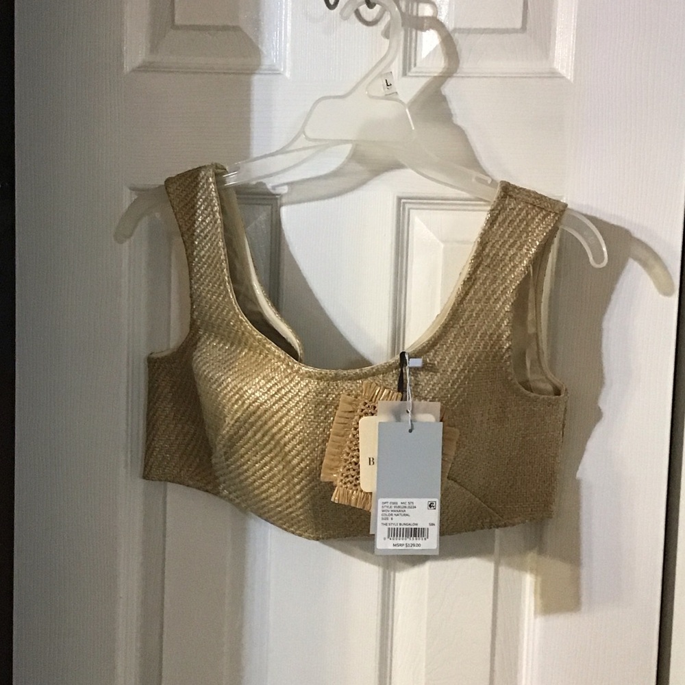 Gold Textured Crop Top